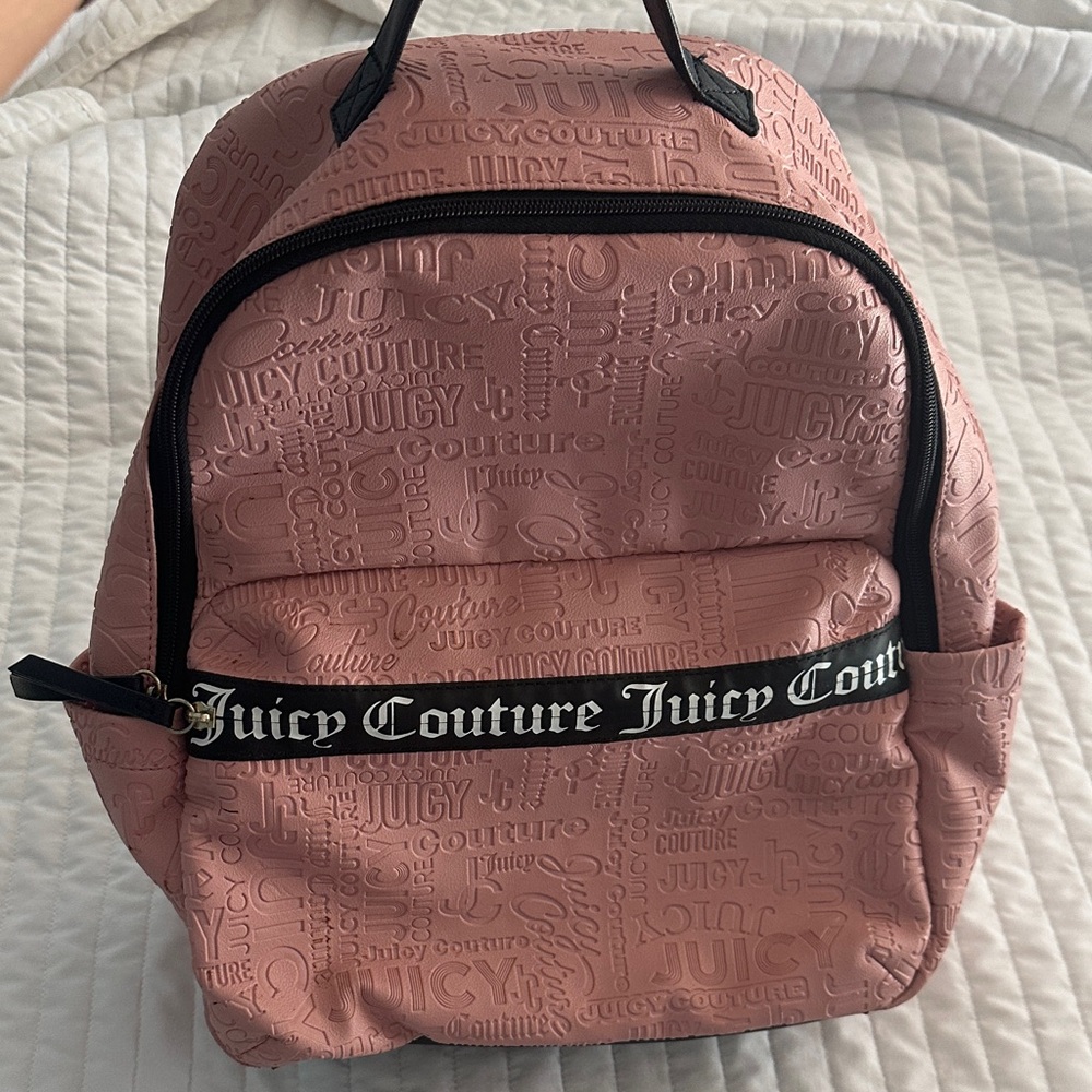 LIKE NEW!! Juicy Couture Embossed Pink Backpack - Picture 2 of 9